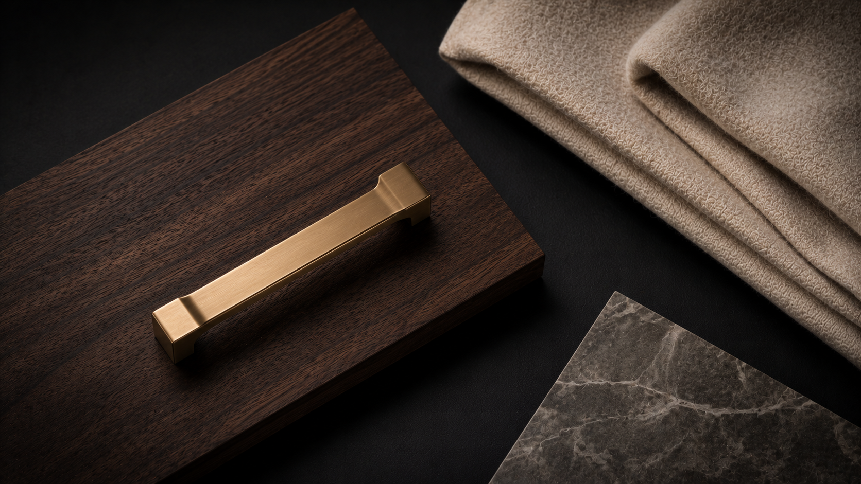 Macro detail of leather and bronze hardware